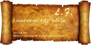 Leonhardt Fülöp névjegykártya