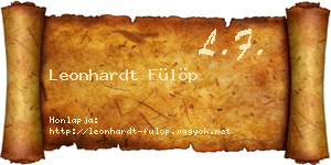 Leonhardt Fülöp névjegykártya